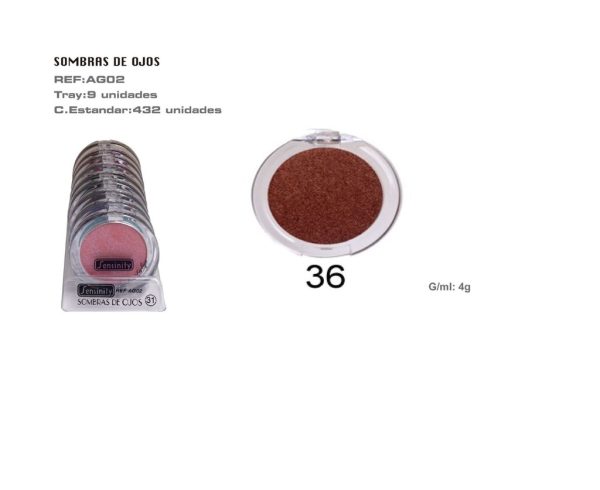 Sombra de ojos marrón 9 pz - Cosméticos para ojos