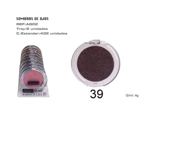 Sombra de ojos marrón oscuro 9 pz - Productos de maquillaje