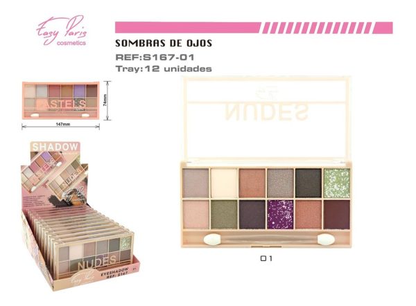 Sombra de ojos nude 12 unidades - Cosméticos y maquillaje