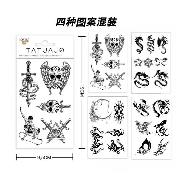 Stickers de tatuajes calavera 9.5x19cm - Tatuajes temporales