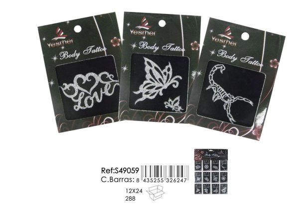 Tatuajes temporales 12 unidades - Decoración personal y fiesta