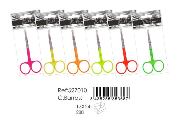 Tijera colores flúor 12/U - Herramientas de depilación