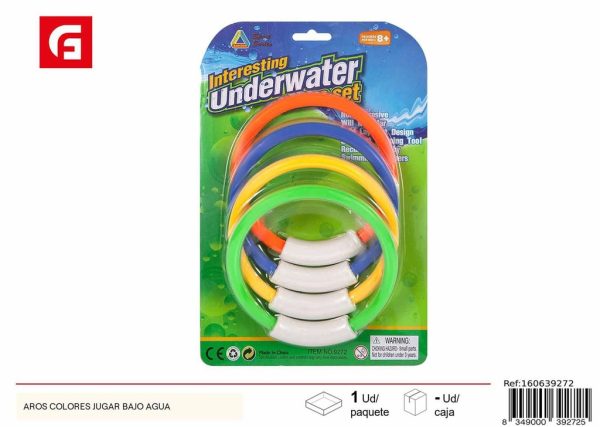 Aros colores jugar bajo agua - Juegos acuáticos y diversión