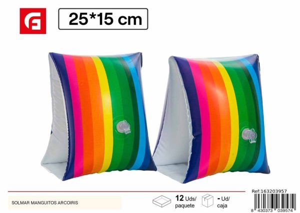 Brazaletes Solmar con diseño de arcoíris - Colorido y seguro en el agua