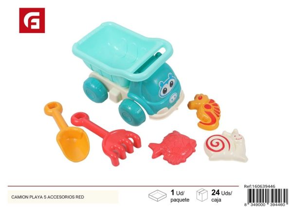Camión de juguetes de playa con 5 accesorios en red - Juguetes y juegos veraniegos