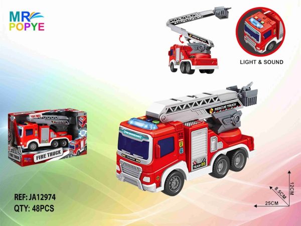 Camión grúa de bomberos con luz y sonido 1:20 - Juguetes de construcción