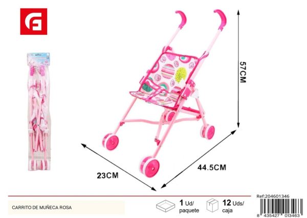 Carrito de muñeca rosa - Juguetes para bebés