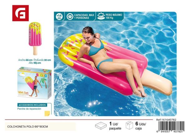 Colchoneta hinchable Polo 66*183 cm - Diversión para todos