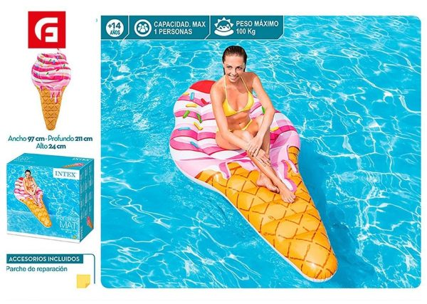 Colchoneta hinchable cucurucho 107*22 cm - Diversión en el verano