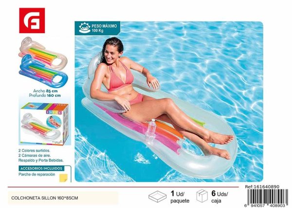 Colchoneta hinchable sillón 160*85 cm - Relax cómodo en el agua