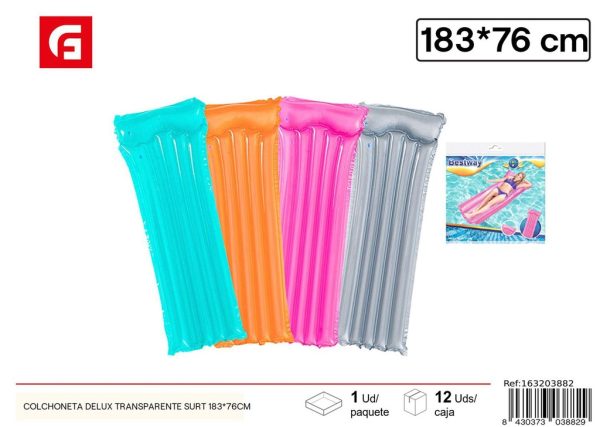 Colchoneta inflable deluxe transparente 183*76 cm - Accesorios de playa y piscina