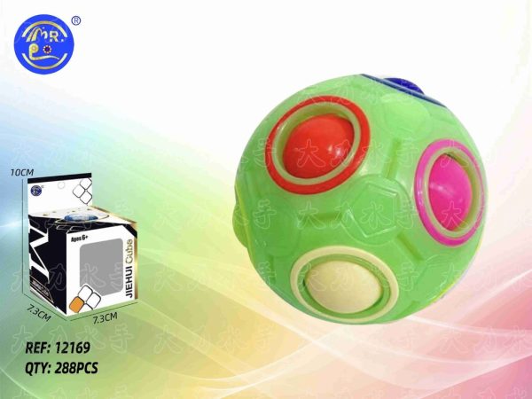 Cubo de Rubik con bola arcoíris - Rompecabezas nocturno (288)