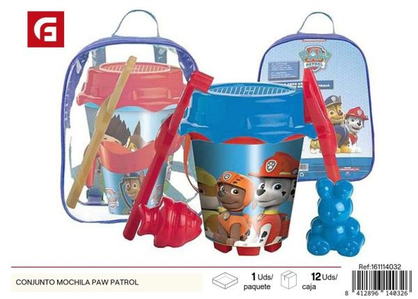 Cubo de playa conjunto mochila Paw Patrol - Juegos y diversión en la arena