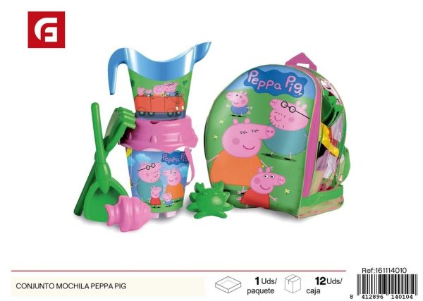 Cubo de playa conjunto mochila Peppa Pig - Juguetes para niños y actividades veraniegas