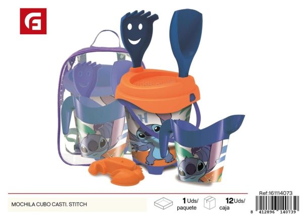 Cubo de playa mochila castillo Stitch - Juguetes de verano y accesorios
