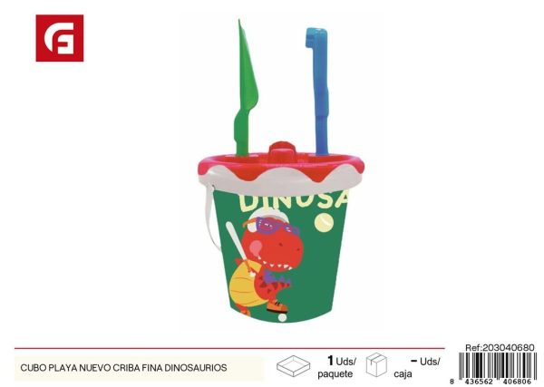 Cubo playa nuevo criba fina dinosaurios - Accesorios para juego de verano
