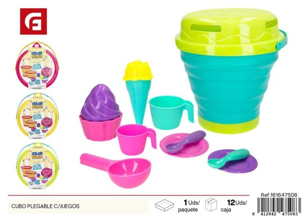 Cubo plegable con juegos - Juguetes de verano