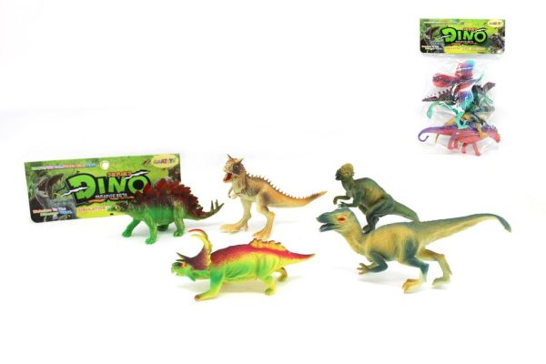 Dinosaurios 37x24 cm 5 pcs - Set de dinosaurios de goma