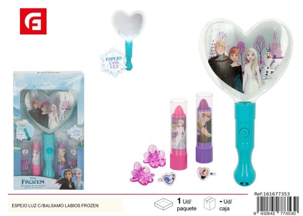 Espejo con luz y bálsamo labial "Frozen"- Juguetes de belleza y maquillaje