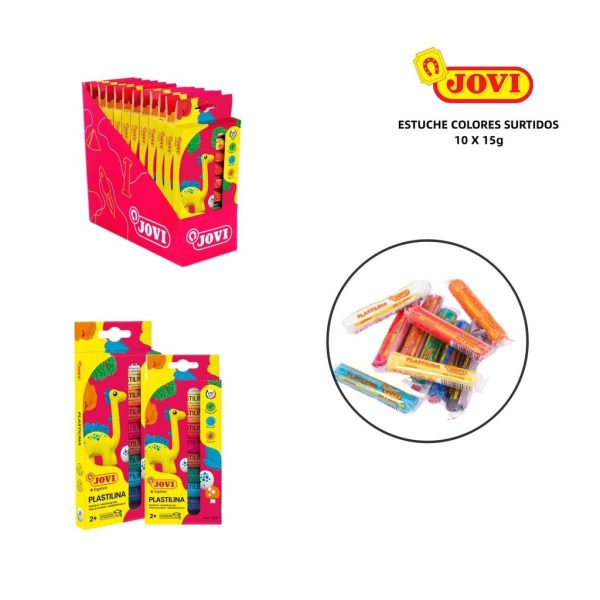Estuche de plastilina de 10 barras de 15g - Papelería de marca