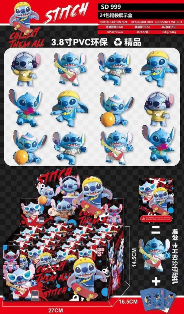 Figuritas en sobre 3.8 pulgadas de Stitch - Juguete en sobre