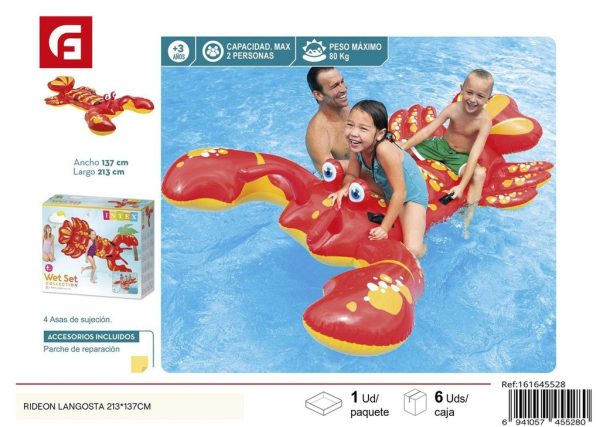 Flotador Ride-On langosta 213*137 cm - Perfecto para la piscina