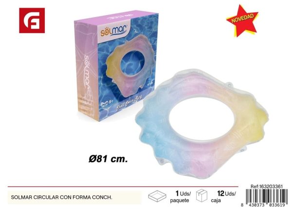 Flotador circular Solmar con forma de concha - Accesorios de playa