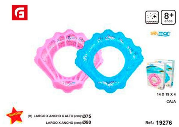Flotador circular con forma de concha - Accesorios para piscina