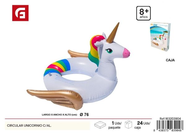 Flotador circular unicornio con alas - Diversión en la piscina