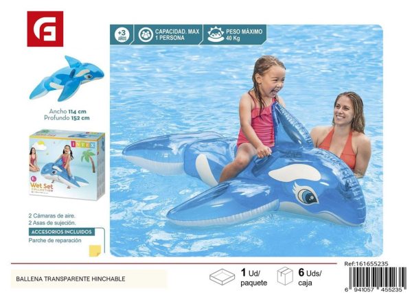 Flotador hinchable ballena transparente - Accesorios para piscina