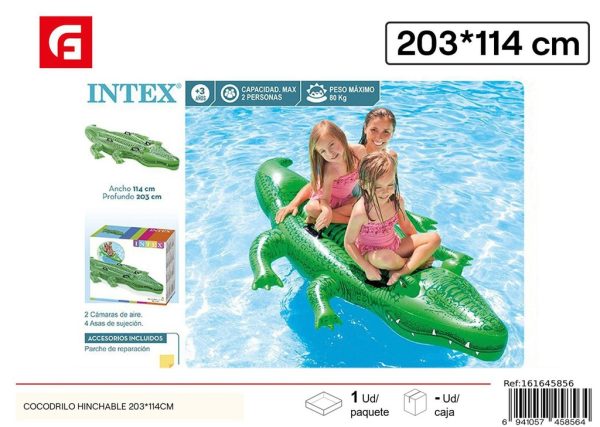 Flotador hinchable cocodrilo 203*114 cm - Diversión de verano