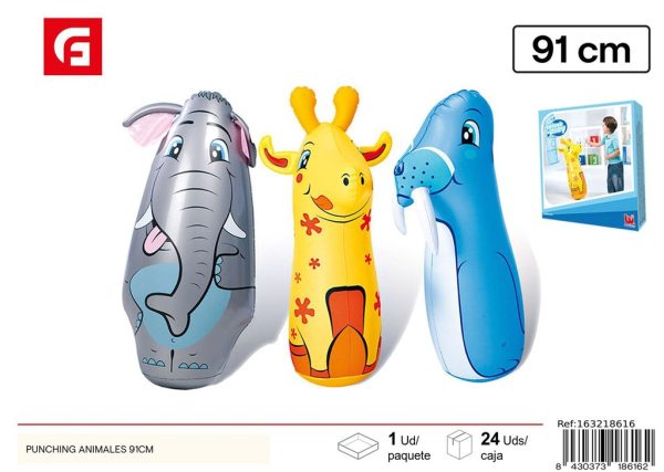 Flotador hinchable punching animales 91 cm - Juegos de verano