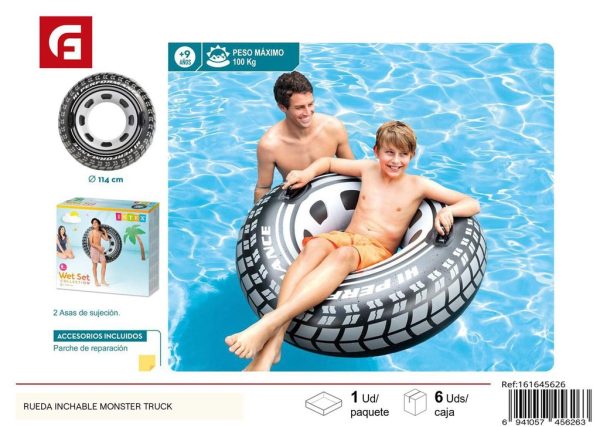 Flotador hinchable rueda Monster Truck - Diversión en el agua
