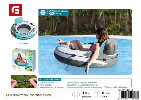 Flotador rueda Red River Run 1 Fire Edition D135 cm - Diversión emocionante