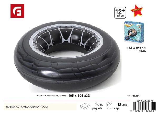 Flotador rueda alta velocidad 119 cm - Diversión para los más aventureros