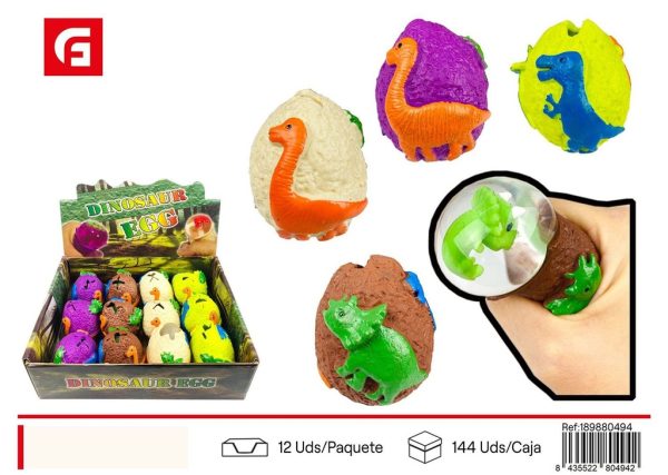 Huevo de dinosaurio pintado EXP.12 - Juguete educativo sobre la vida prehistórica