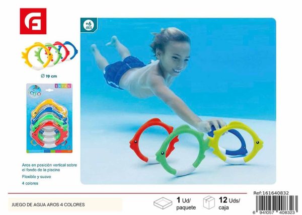 Juego acuático aros 4 colores - Actividades para el verano