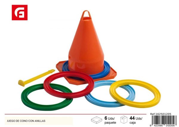 Juego de cono con anillas - Juguete educativo para coordinación