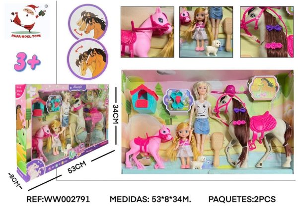 Juego de muñeca Barbie con caballo - Juguetes de muñecas - Imagen 2