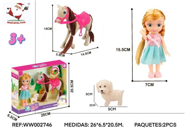 Juego de muñeca Barbie con caballo - Juguetes de muñecas - Imagen 4