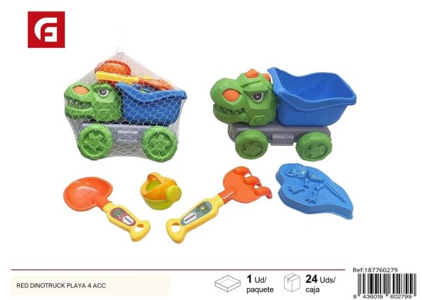 Juego de playa - Red dinotruck con 4 accesorios - Juguetes infantiles