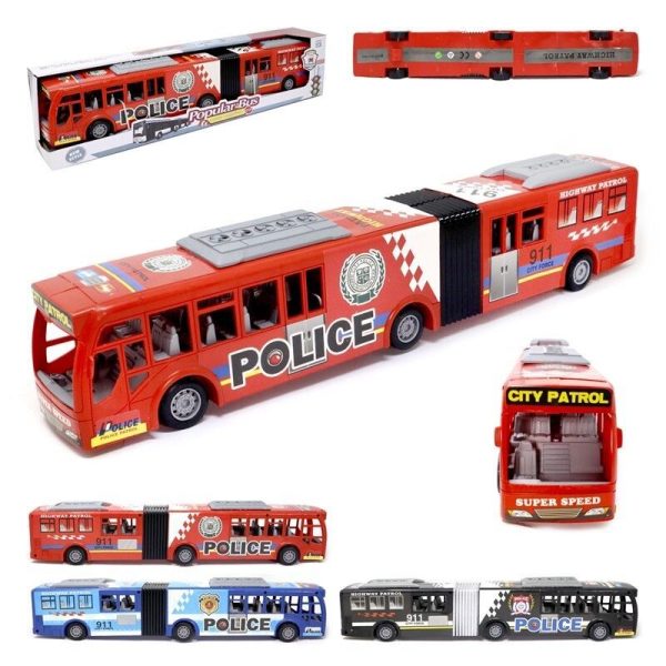 Juguete autobús articulado de fricción plástico surtido - Conjunto de coches