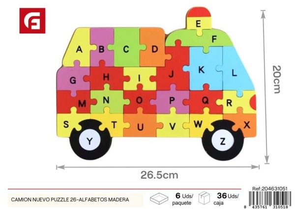 Juguete camion puzzle de letras 26 - Juguetes de verano