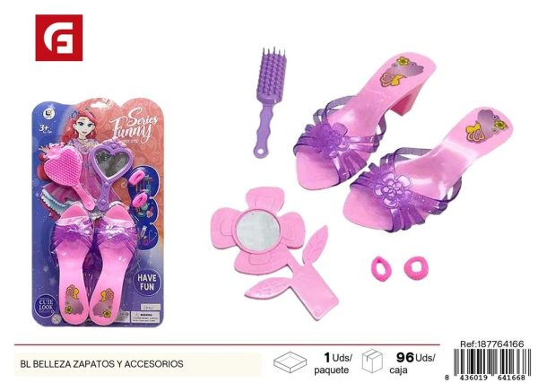 Juguete de belleza con zapatos y accesorios para jugar a maquillarse