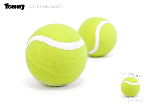 Juguete de goma tipo pelota de tenis 10 cm - Juguetes para mascotas