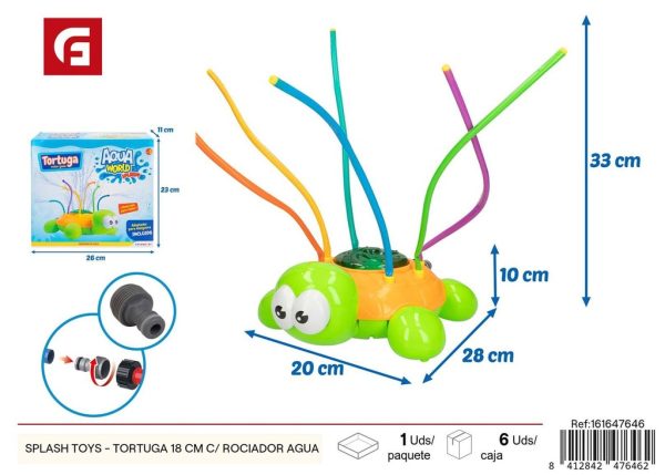 Juguete de piscina tortuga con rociador de agua 18 cm - Accesorios de verano para juegos acuáticos