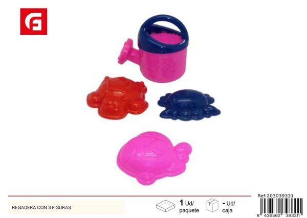 Juguete de playa con regadera y 3 figuras - Juguetes de verano