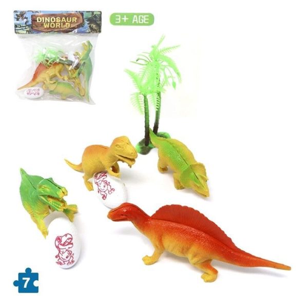 Juguete dinosaurio 7 piezas de plástico surtido - Juguete de dinosaurio
