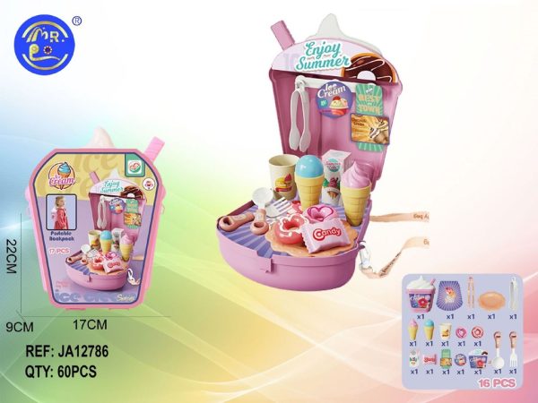 Juguete infantil - Maletín para elaborar helados - Bolsa de almacenamiento de postres (60) YL518-4