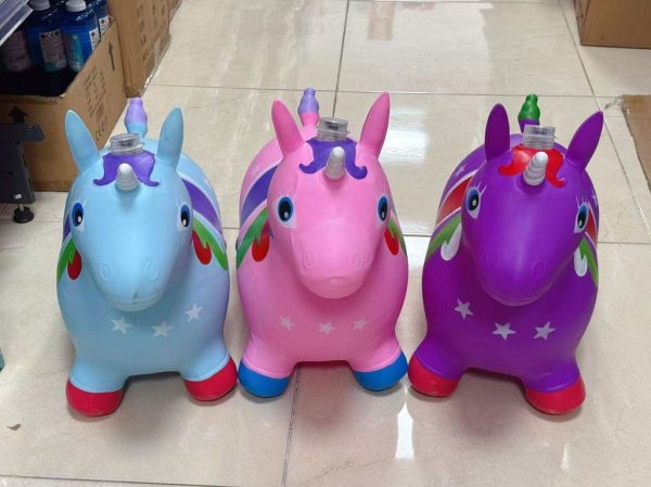 Juguete inflable sin inflar, caballo unicornio con luces - Juguetes populares
